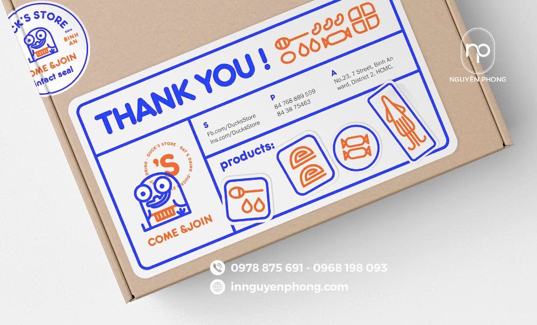 Mẫu thiết kế sticker tem phụ cung cấp thông tin